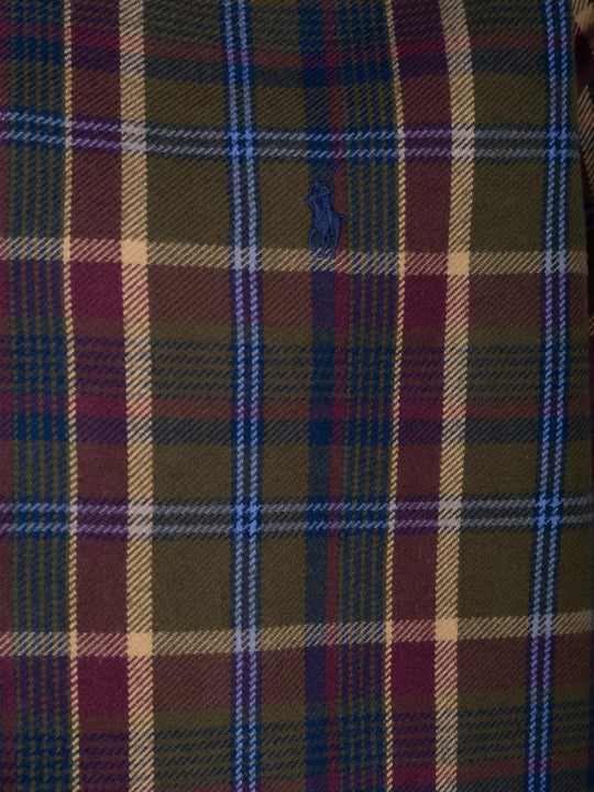 Close up of Green shirt, showing texture of the 100% cotton fabric