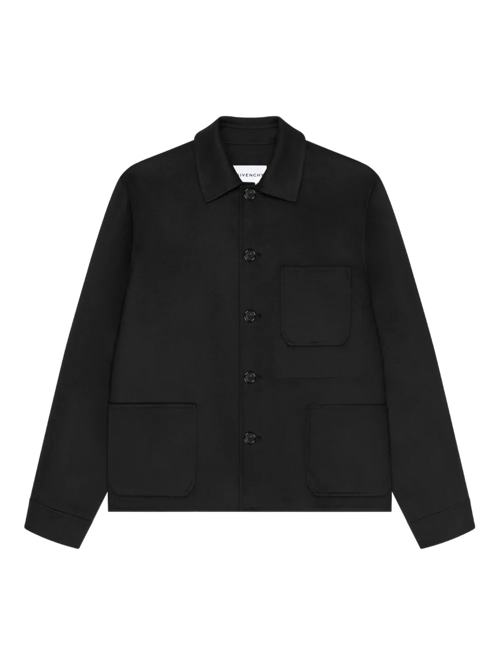 black shirts, front view