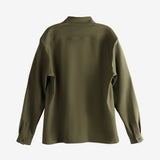 Green shirt,back view