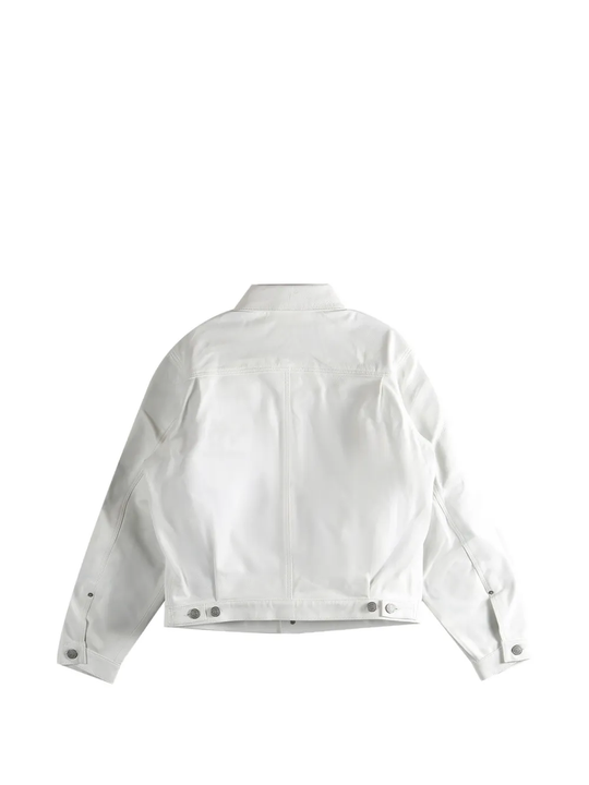 white jacket, back view