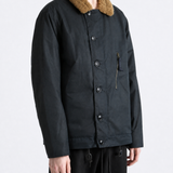 Black jacket worn by a person, showing the jacket fit
