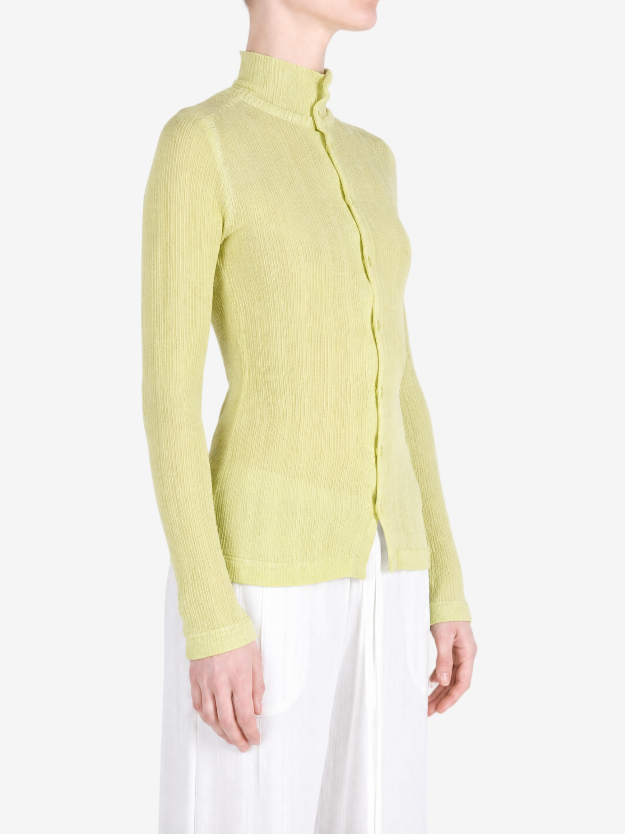 Yellow shirt worn by a person, showing the shirt fit