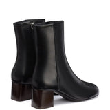 Black boots, back view
