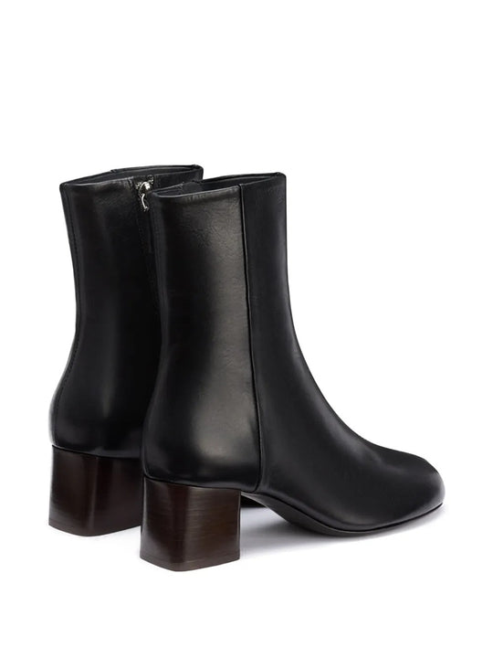 Black boots, back view