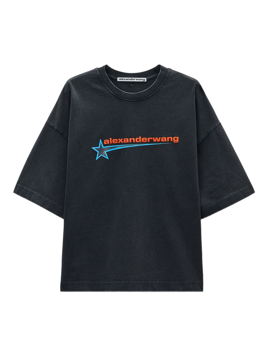 Black shirt, front view