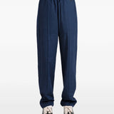 Navy pants, full body view
