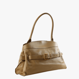 Tan bag, front view