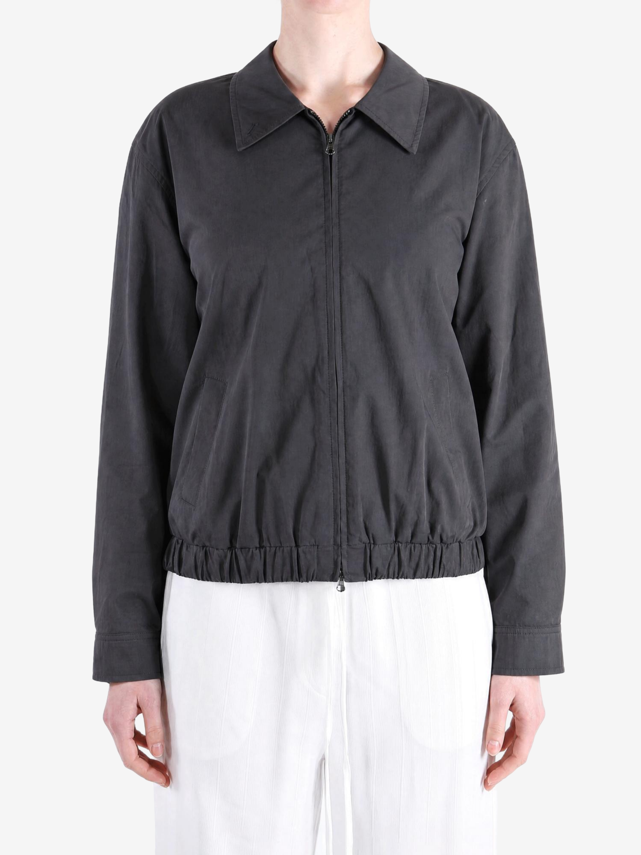 Grey jacket, full body view