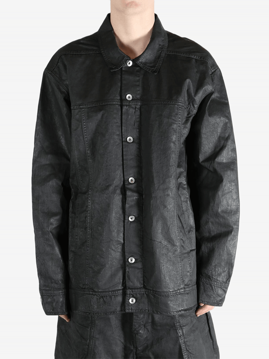 Balck jackets-coats worn by a person, showing the fit