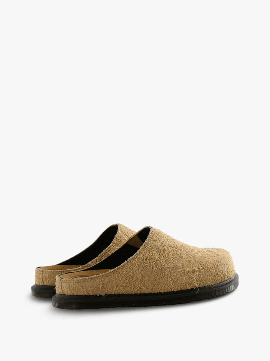 Tan shoes, side view