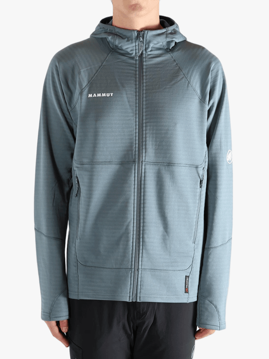 Blue jacket worn by a person, showing the jacket's fit