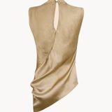 Tan top, back view