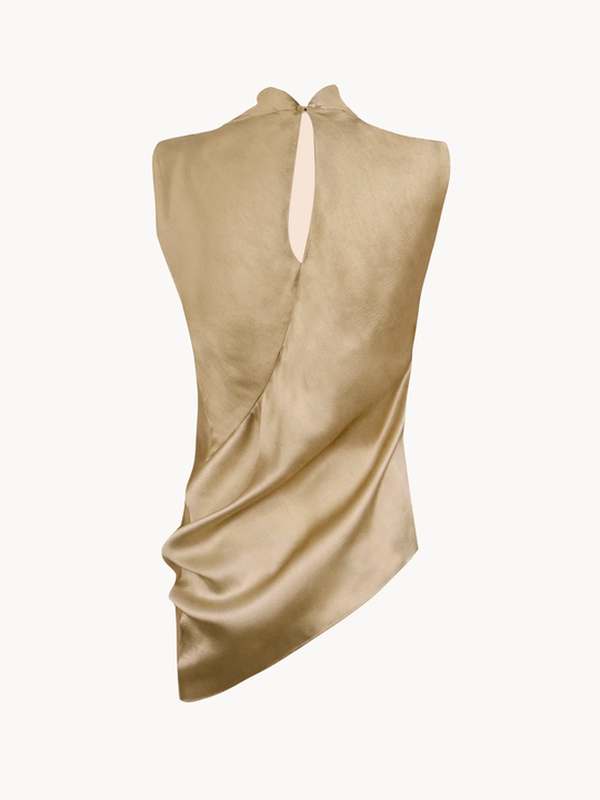 Tan top, back view