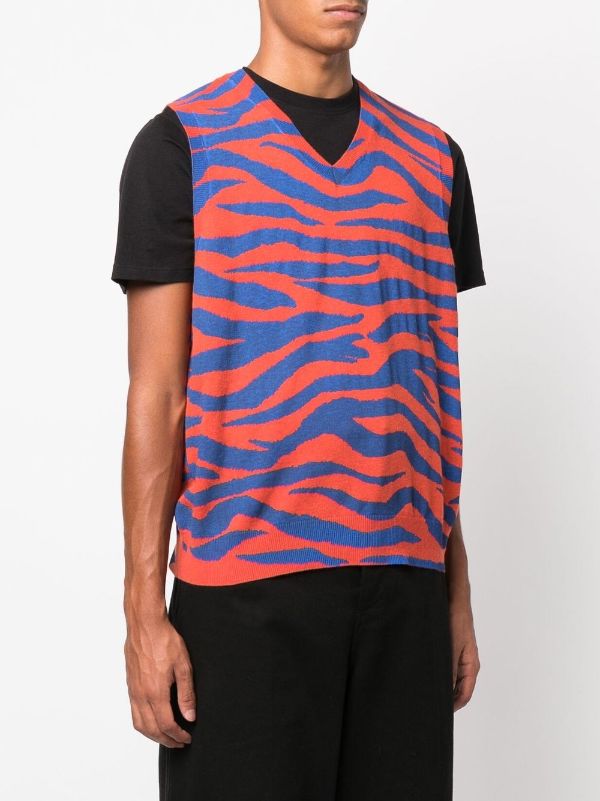 STUSSY - Men Tiger Printed Sweater Vest