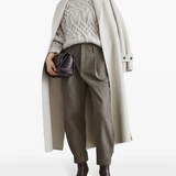 Green pants, full body view