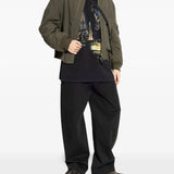 Black t-shirts, full body view