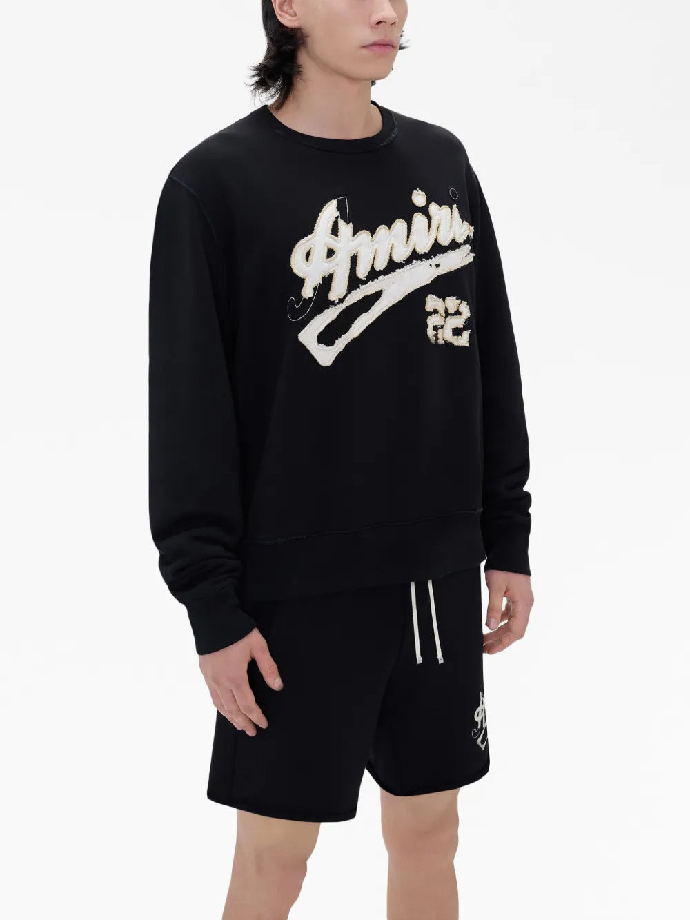 Black t-shirt, full body view