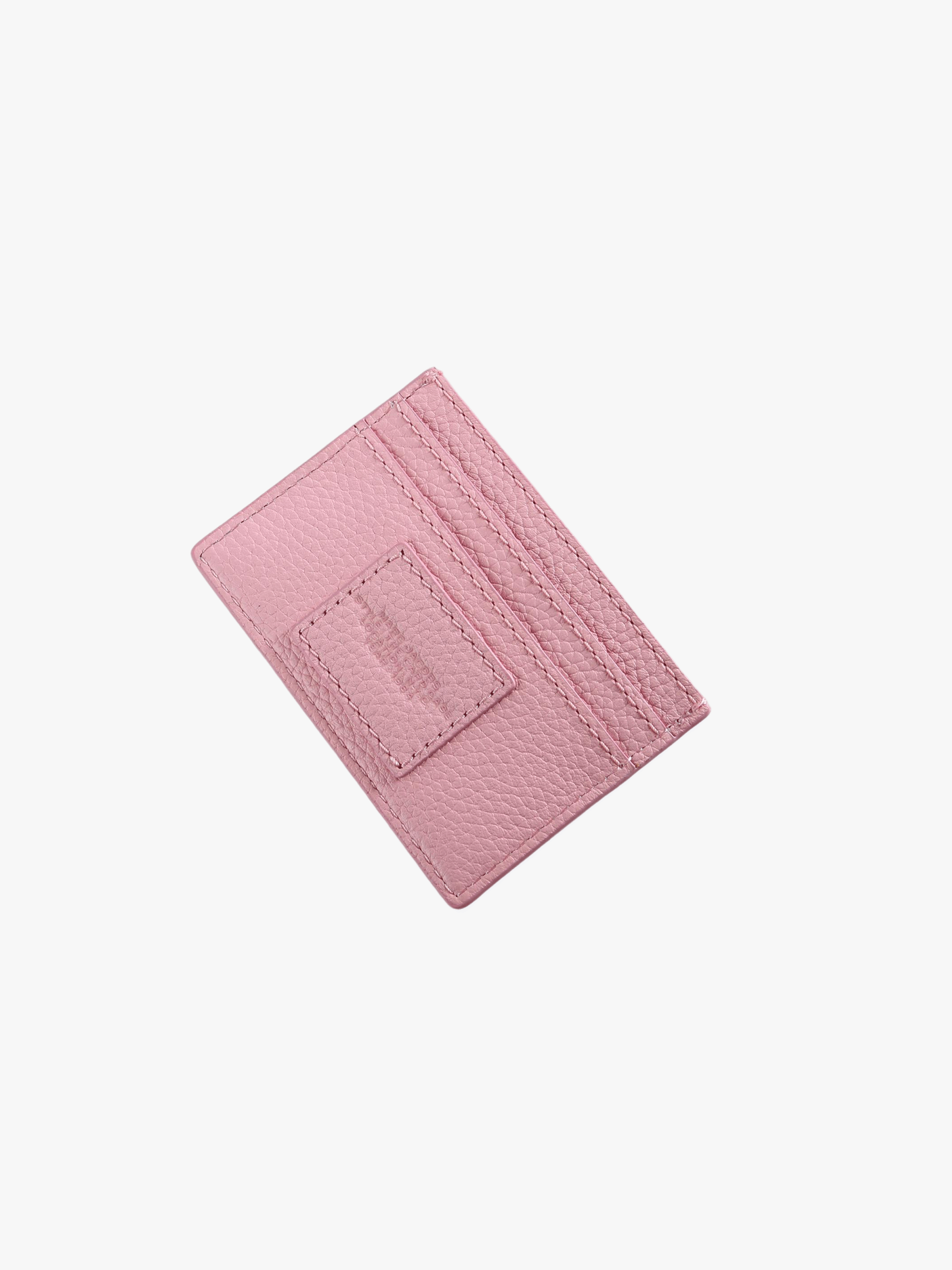 Pink card case, back view