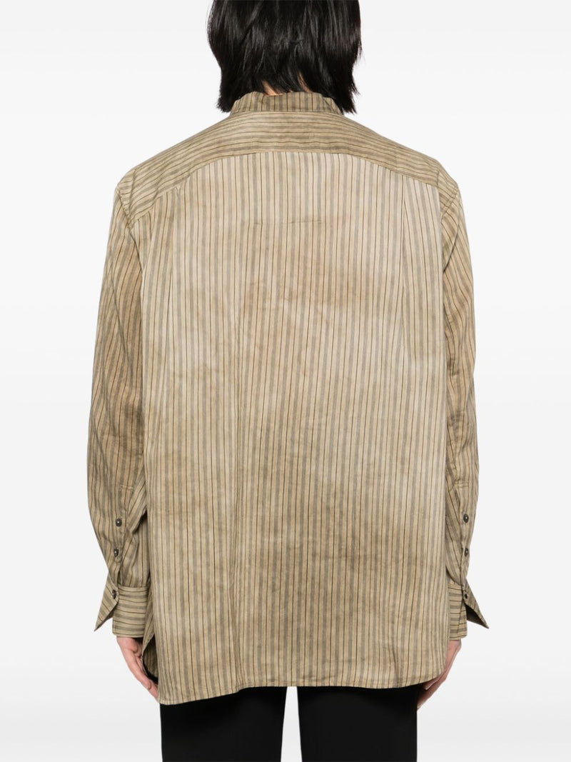 ZIGGY CHEN - Men Classic Stripe Pleated Shirt