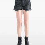 Black short worn by a person, showing the fit