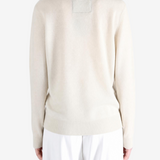 Tan hoodie, full body view