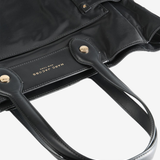 Close up of black bag,showing texture of the nylon fabric