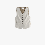 AMOMENTO - Women  Stripe Pocket Vest