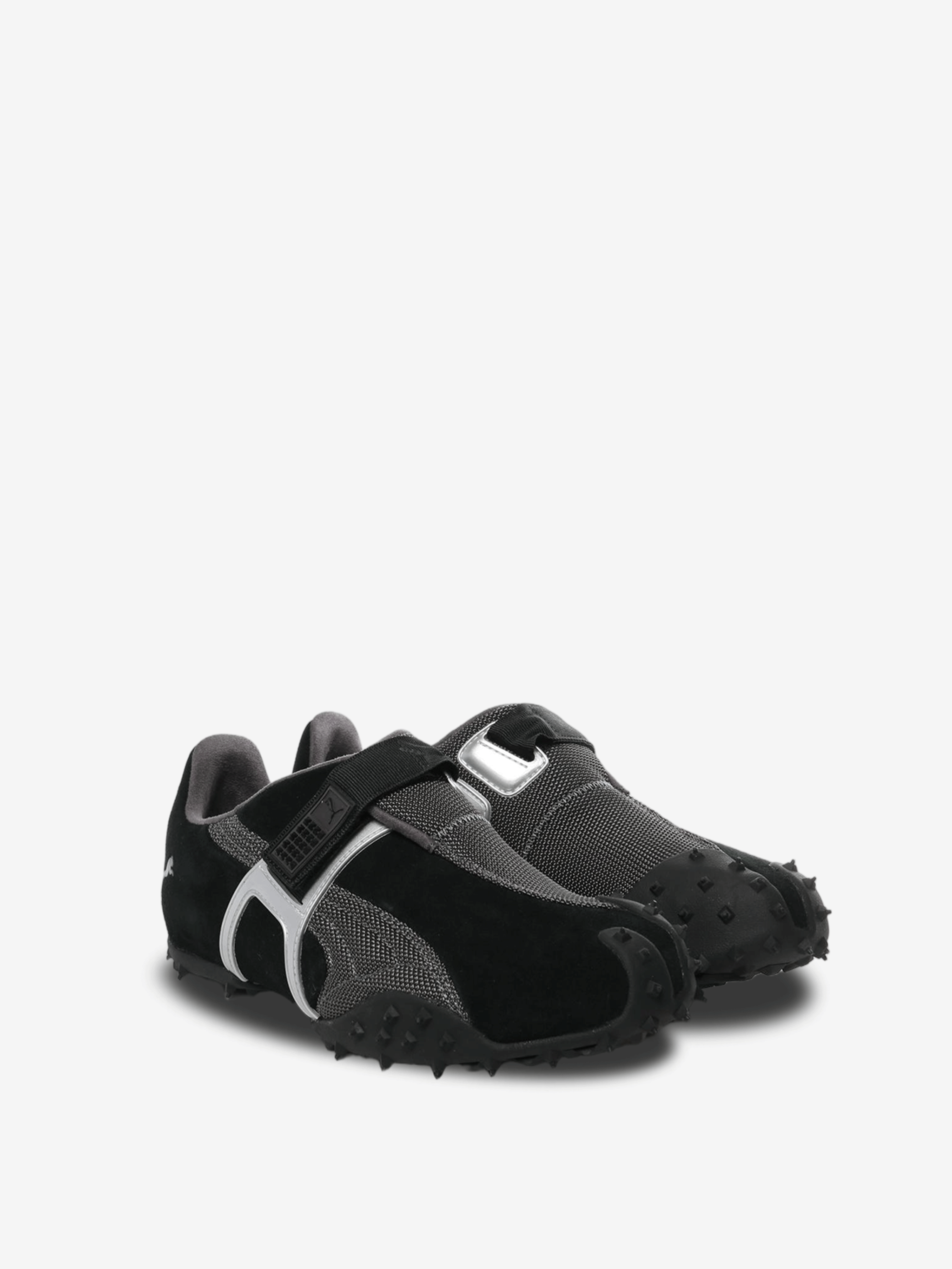 Black and gray shoe,side view