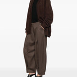 Brown knitwear, full body view