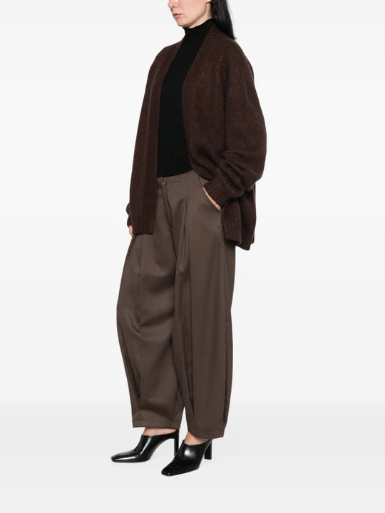 Brown knitwear, full body view