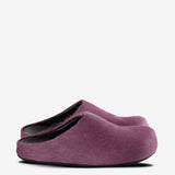 Purple sandals, front view