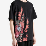 Black t-shirt, full body view