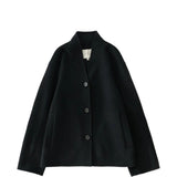 STUDIO NICHOLSON - Women Stand Collar Double Faced Jacket