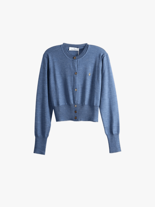 Blue knitwear, front view