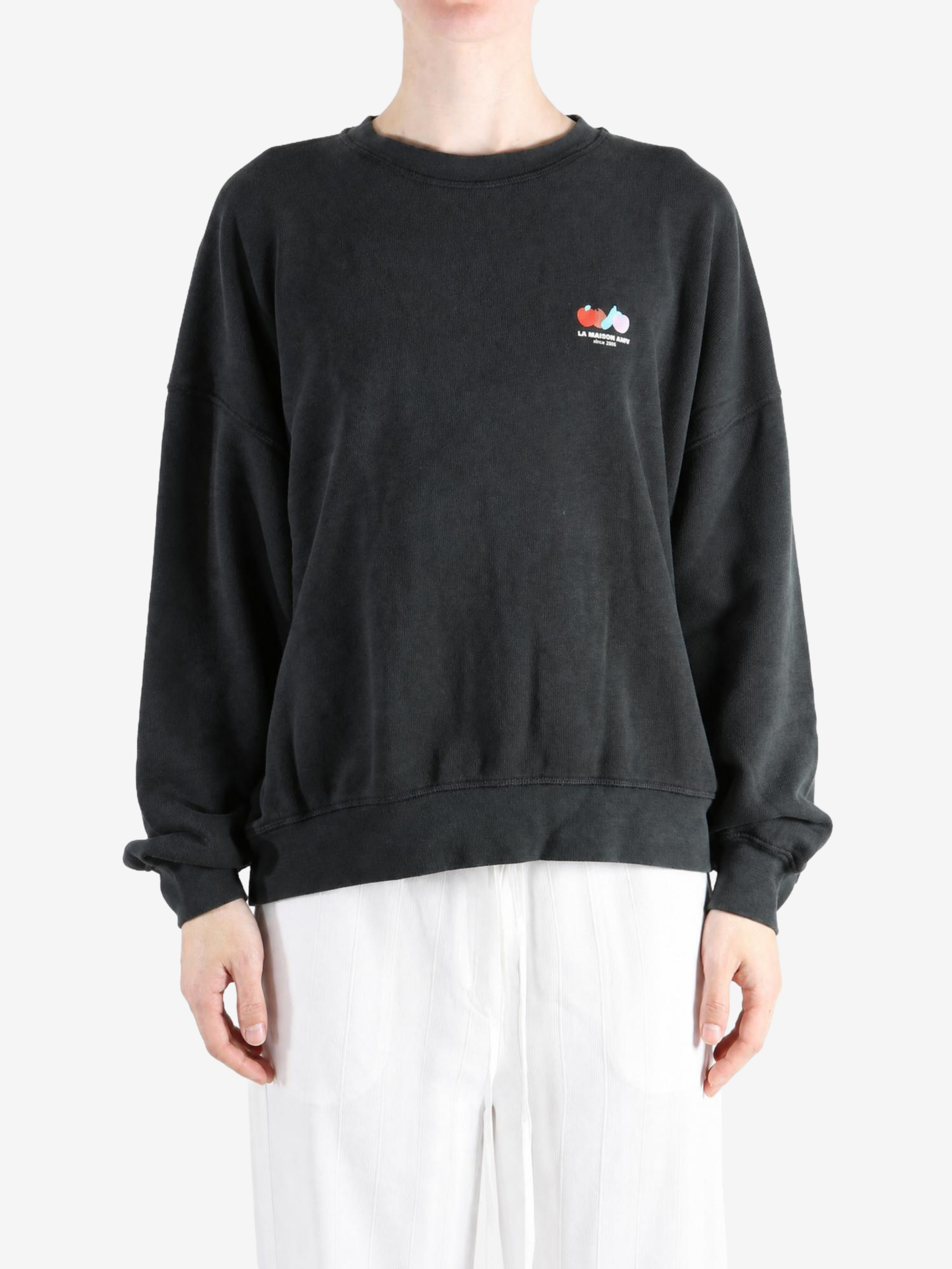 Black hoodie, full body view