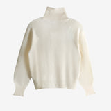 White sweater, back view