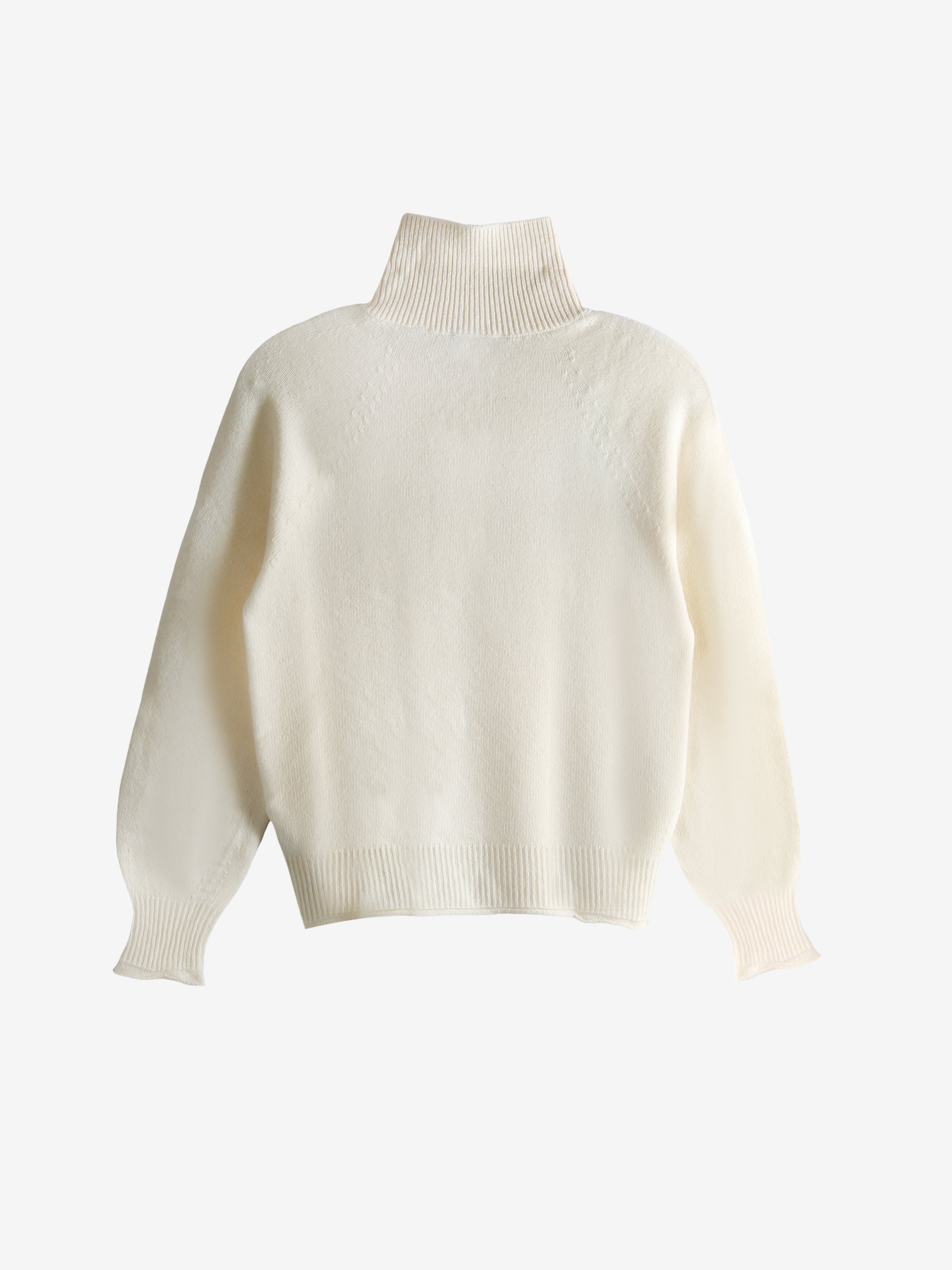 White sweater, back view