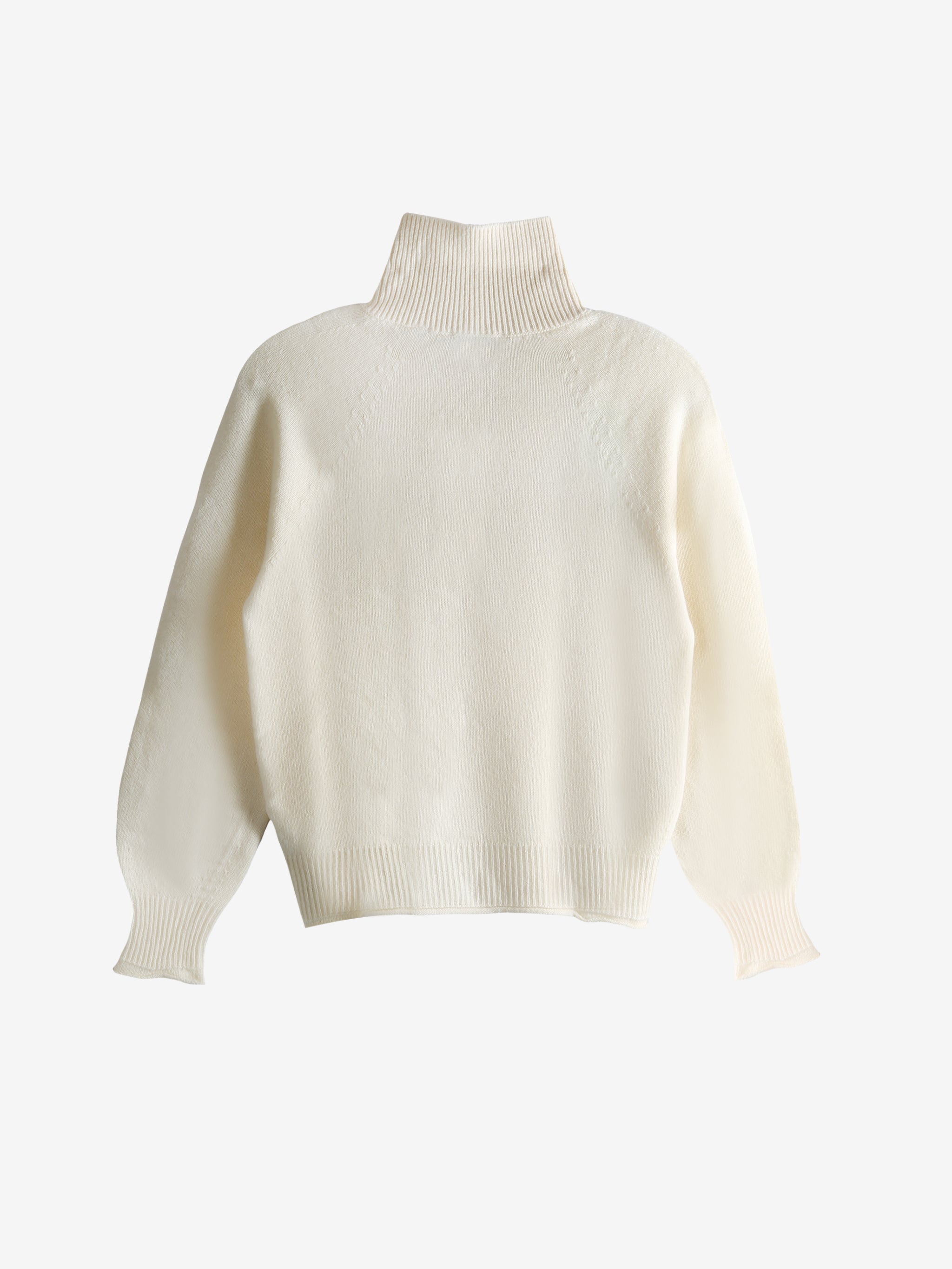 White sweater, back view