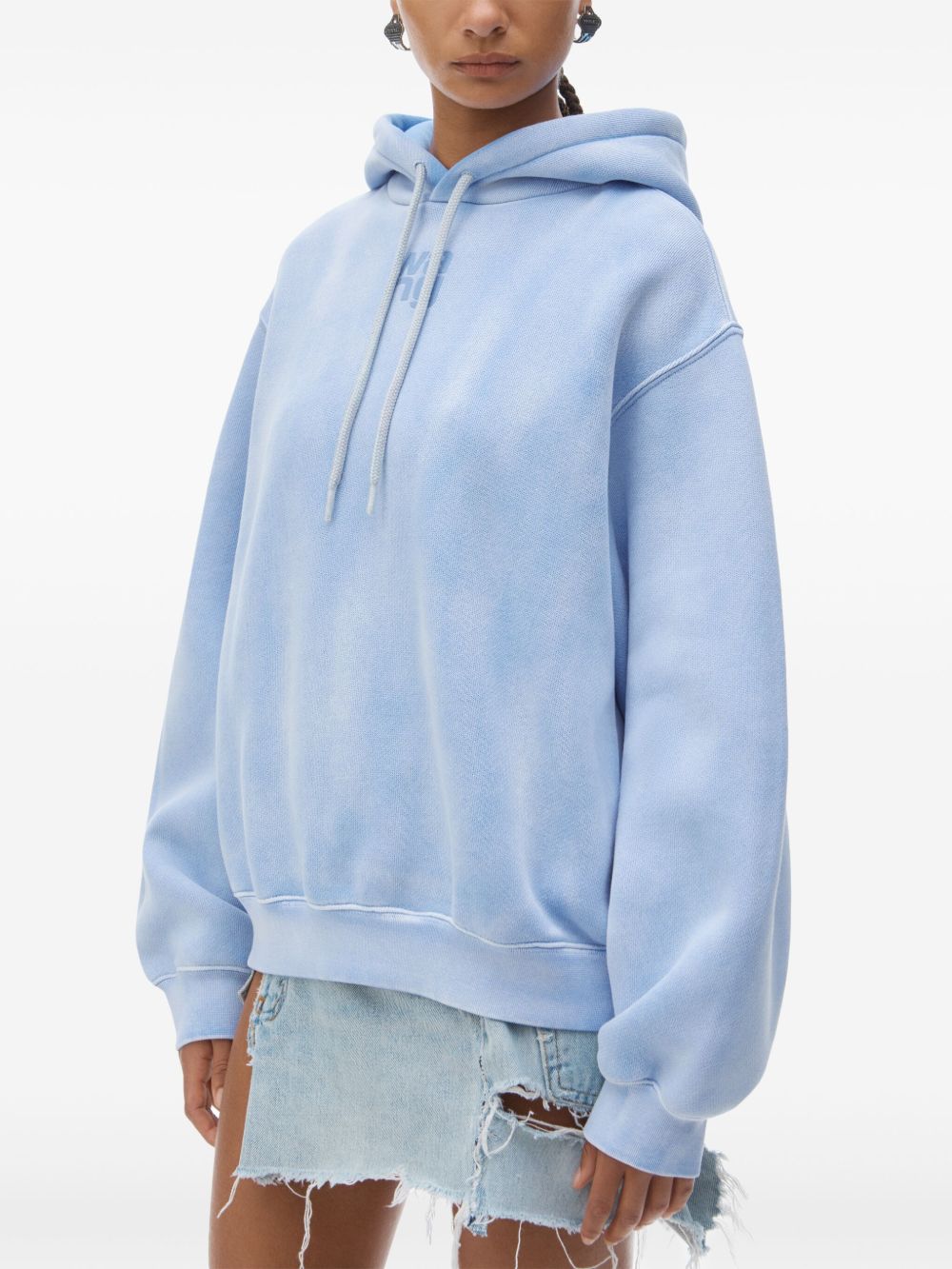 T BY ALEXANDER WANG - Women Essential Terry With Puff Paint Logo Hoodie