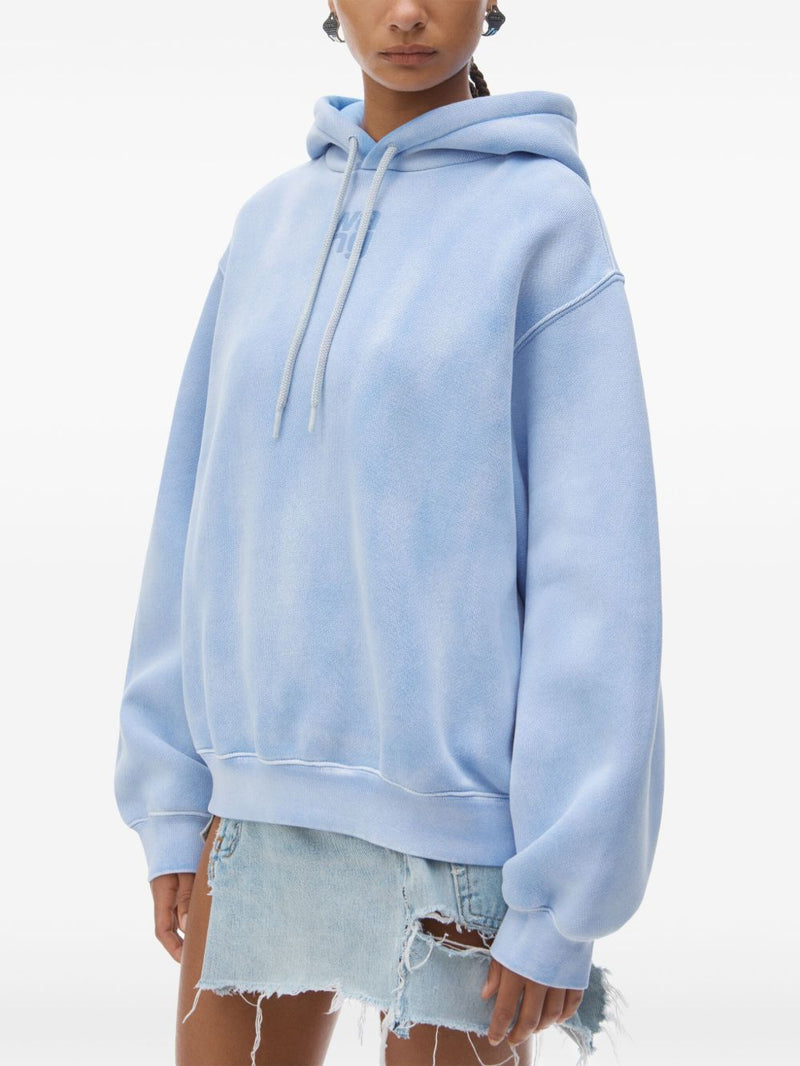 T BY ALEXANDER WANG - Women Essential Terry With Puff Paint Logo Hoodie