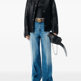 Blue pants,full body view