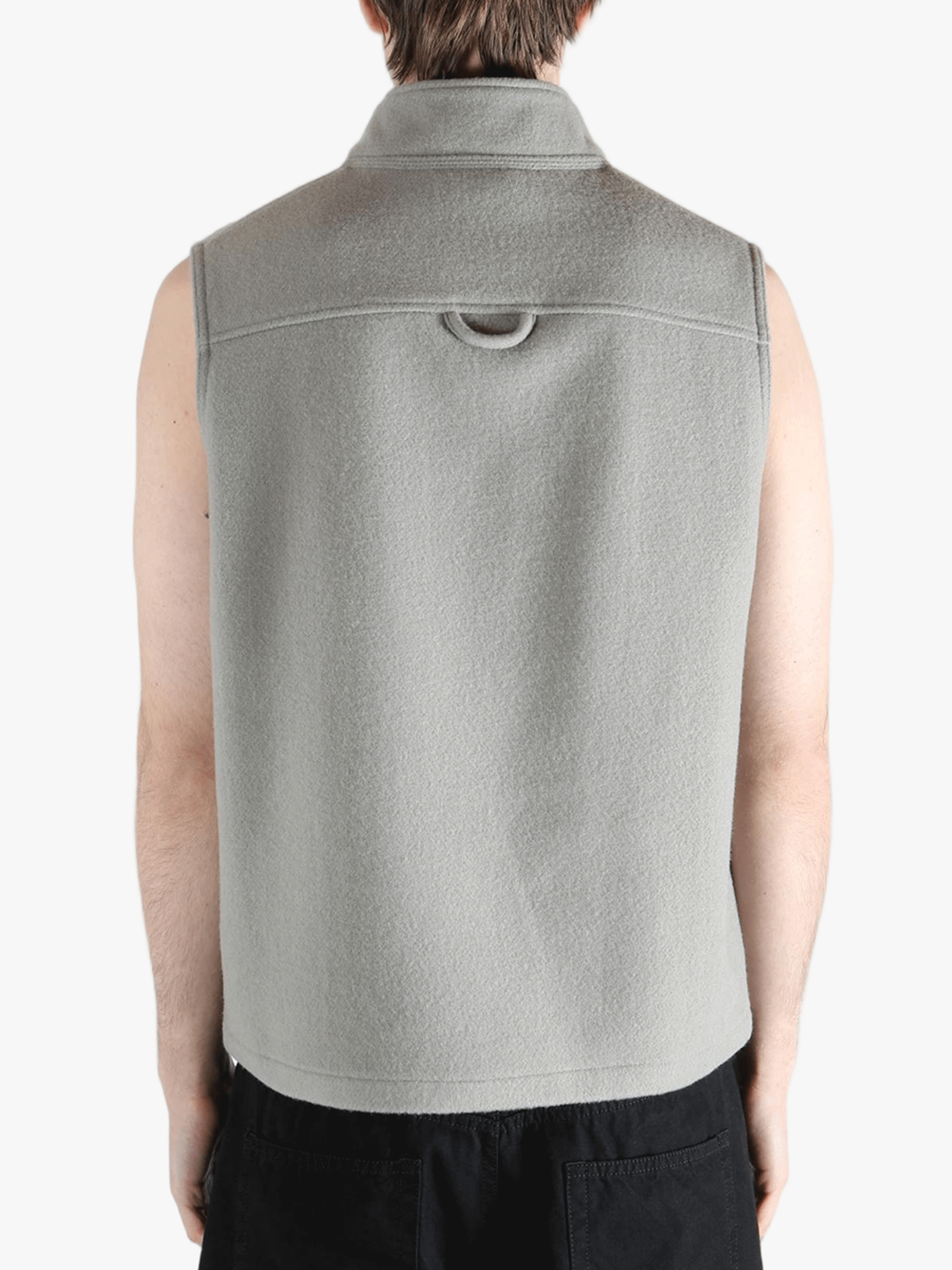 Grey top worn by a person, showing the top's fit