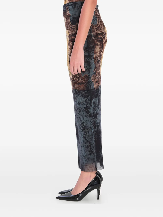 Black skirt worn by a person, showing the skirt fit