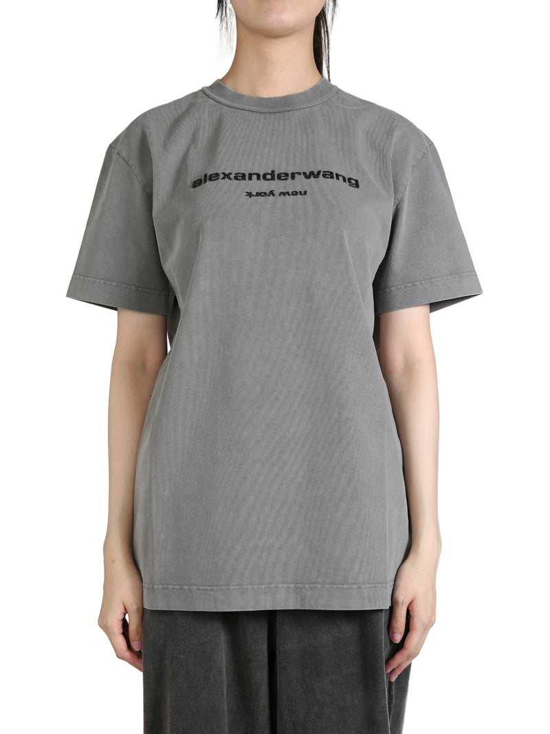 ALEXANDER WANG - Unisex Short Sleeve Tee With Glitter Puff Logo