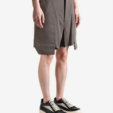 Grey shorts, full body view
