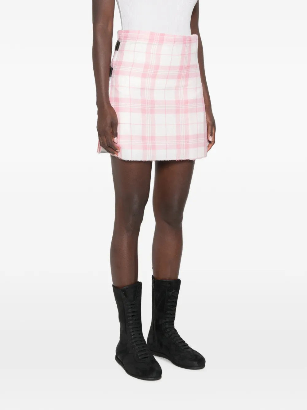 Pink skirt, full body view