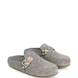 Grey sandals, front view