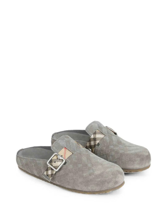 Grey sandals, front view