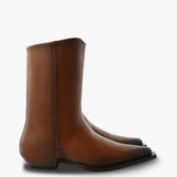 Tan boots, side view