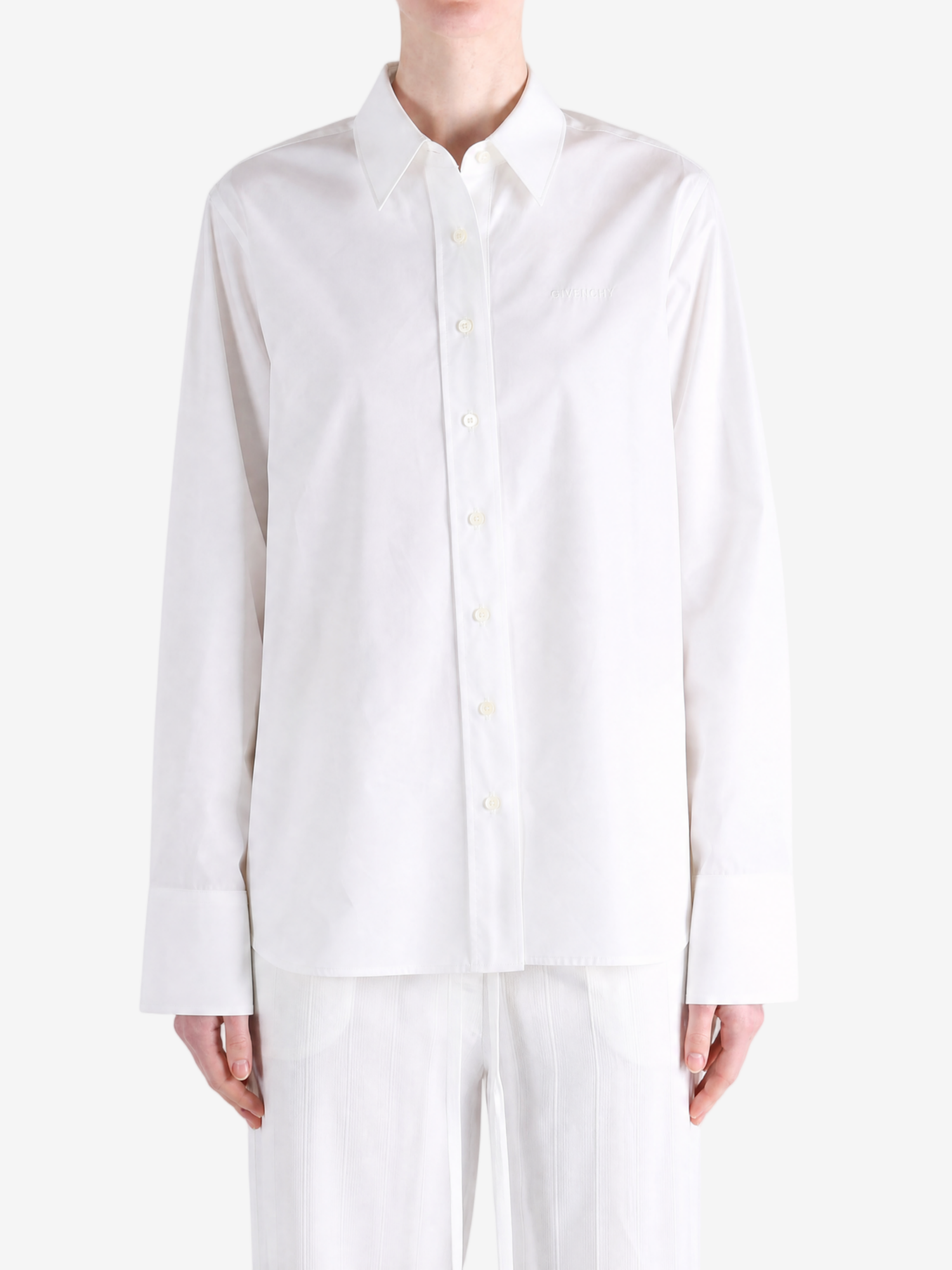 White shirt, full body view